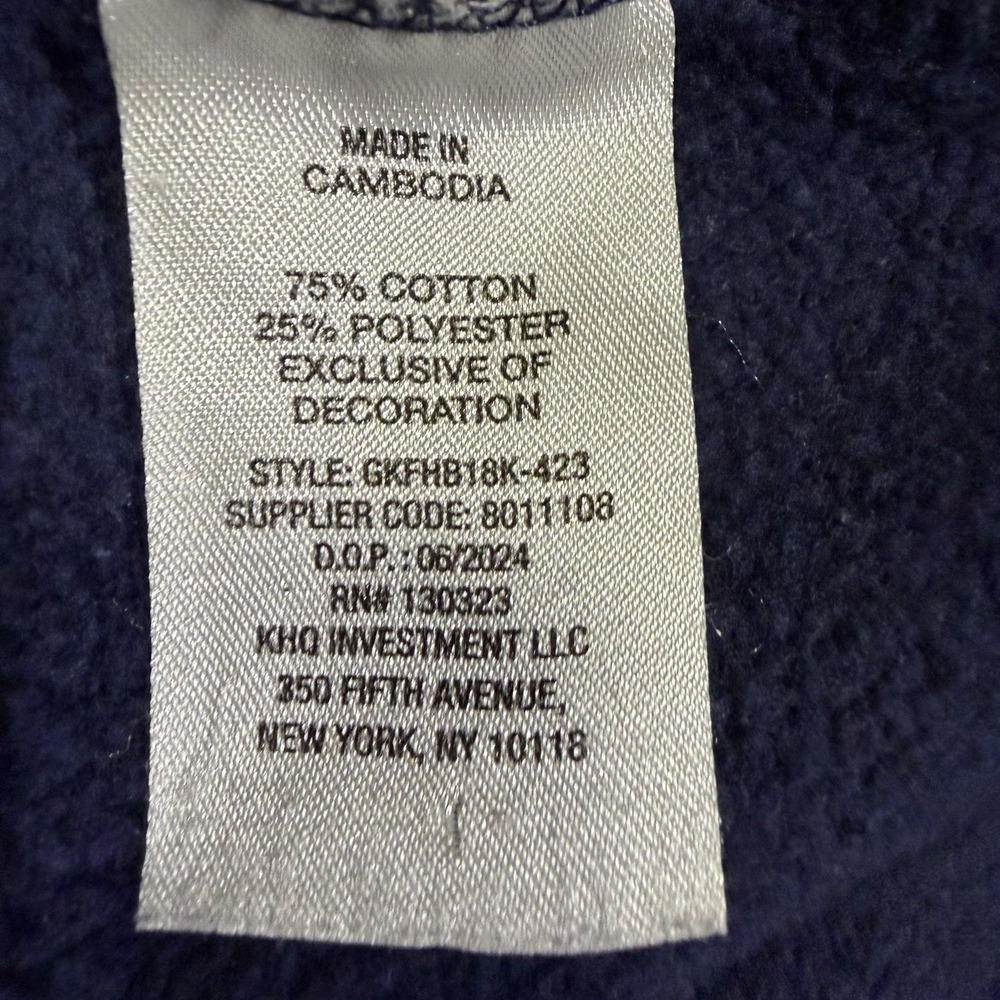 Kids Gap Original Logo Zip Up Hoodie Navy Blue Fleece Sweatshirt Boys Size M (8) - Picture 5 of 9
